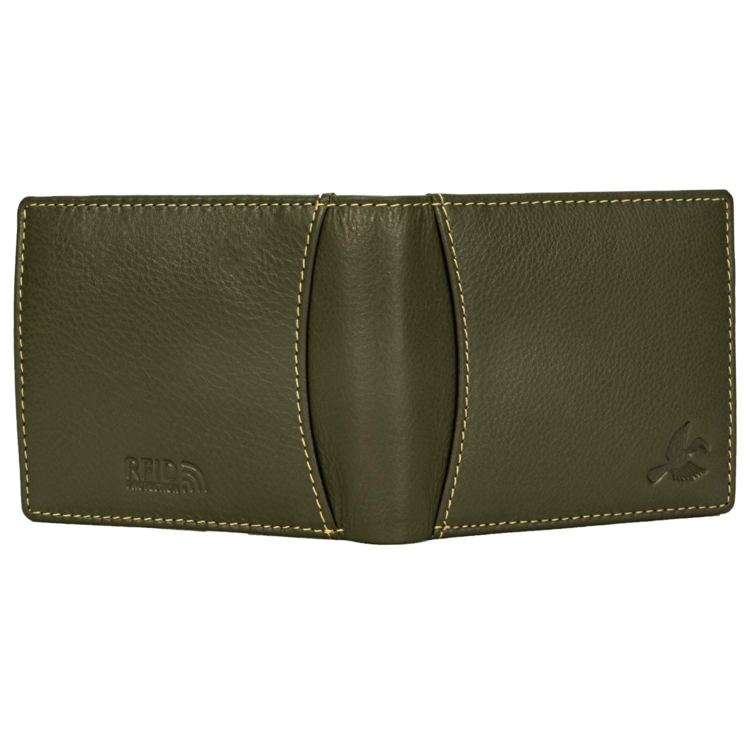 Hornbull Men's Leather Wallet, Keyring & Pen Gift Set – RFID Blocking, Olive Green - View #5
