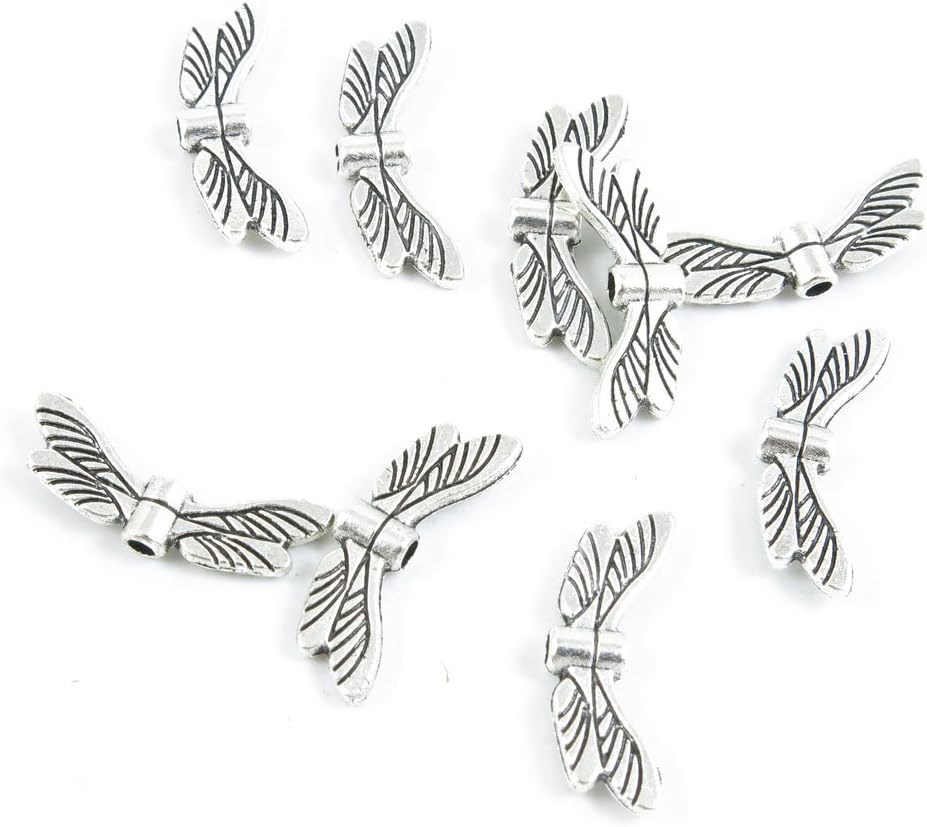 Price per 650 Pieces Antique Silver Tone Jewelry Making Charms Supply Z6PH5 Dragonfly Wings