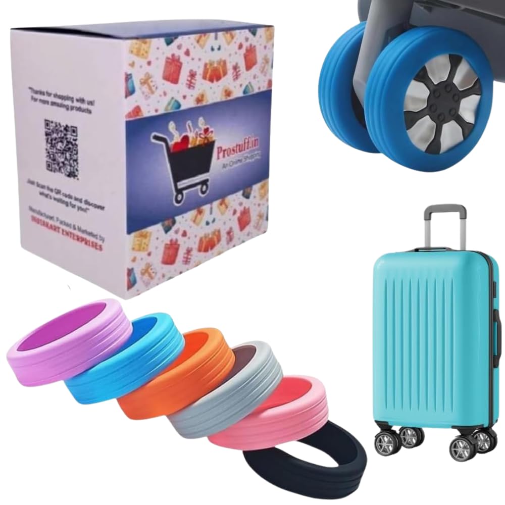 Portable Reusable Anti-Noise Luggage Wheel Cover for Protection for Luggage, Suitcase, Office Chair, Travel Use, Multicolor 8 Pieces Portable Reusable Anti-Noise Luggage Wheel Cover for Protection for Luggage, Suitcase, Office Chair, Travel Use, Multicolor 8 Pieces