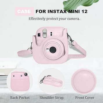 Instant Mini 12 Accessories Kit Compatible with Fujifilm Instax Mini 12,Include Mini 12 Case+Photo Album & Frames+DIY Sticker+Wall Hanging Frame+Filters (Blossom Pink)