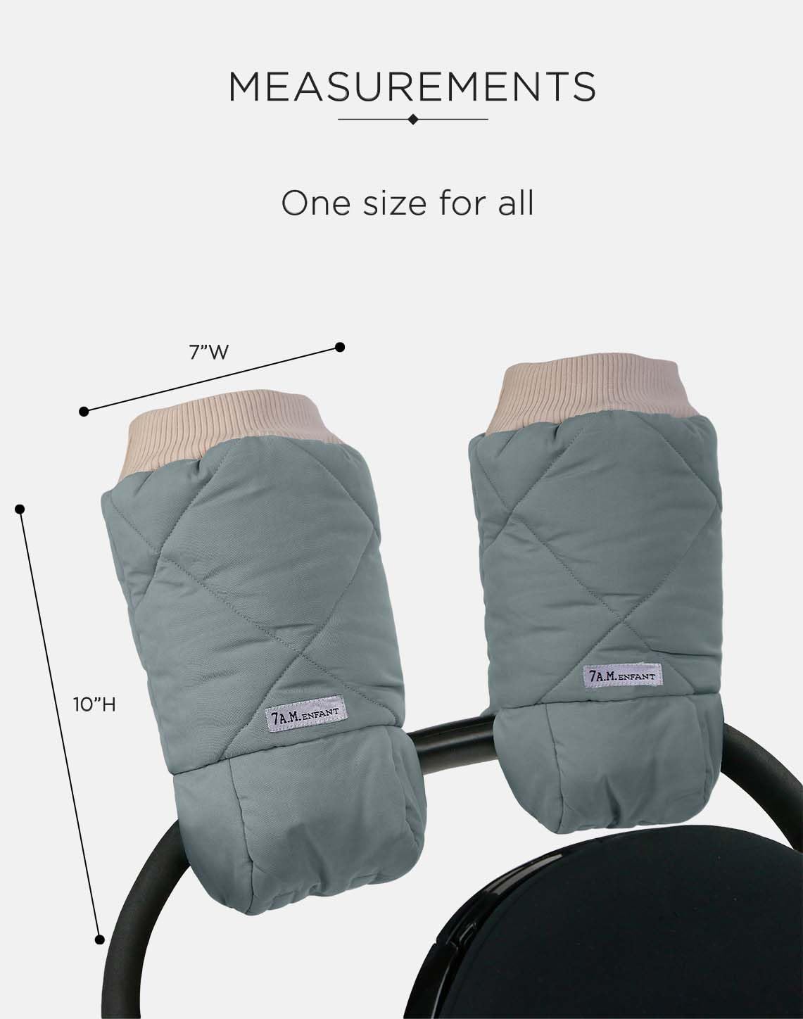 7AM Enfant - Guantes cálidos para cochecito de bebé, manoplas anticongelantes para manillar, calentador de manos repelente al agua, calentadores de cochecito con forro de felpa |Espejismo acolchado