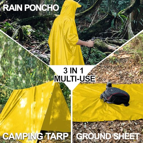 Image of salamra Hooded Rain Poncho Waterproof Raincoat Jacket for Men /Women /Adults with Pocket