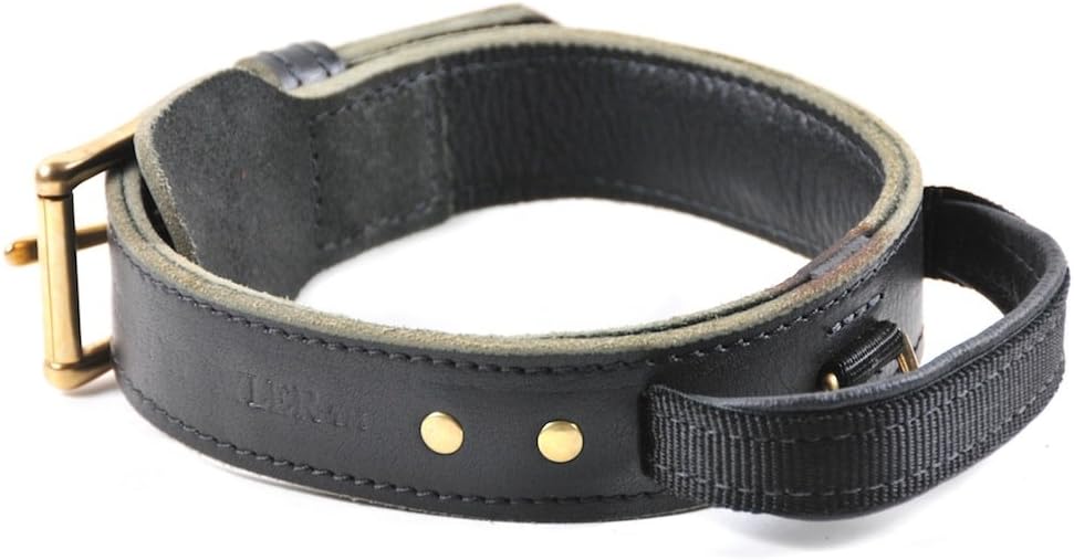 Dean y Tyler  «Simplicity +» collar de perro  latón macizo Hardware  Negro  Tamaño 28″ X 1 34″ de ancho. Tamaño de cuello 26 inches a 30 inches.
