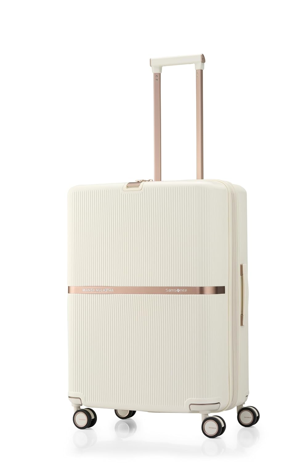 Samsonite X MM Minter 69 CM Medium Expandable Check-in Polycarbonate (PC) Hard 8 Wheels Spinner Luggage/Suitcase/Trolley Bag for Travel (Ivory)