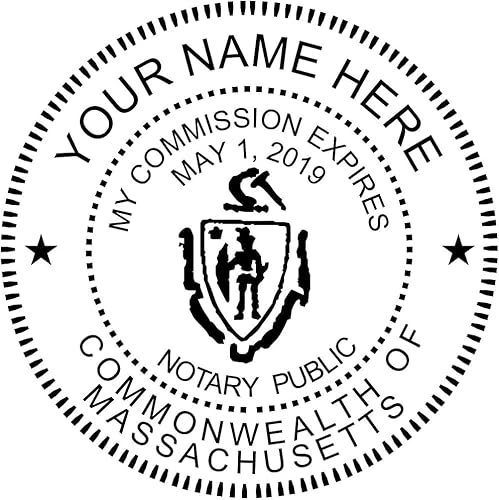 Custom Notary Embosser, Customizable for 37 Total States, Embossed Notary Seal | Great for Official Documents and Paperwork | Great Way to Certify Your Documents (Massachusetts)