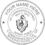 Custom Notary Embosser, Customizable for 37 Total States, Embossed Notary Seal | Great for Official Documents and Paperwork | Great Way to Certify Your Documents (Massachusetts)