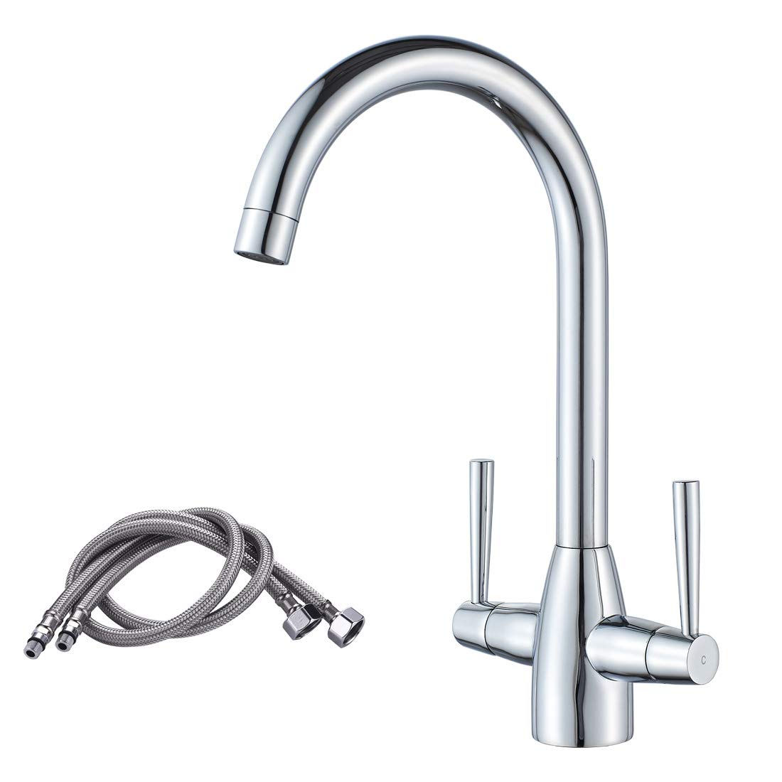 Mitigeur robinet de cuisine chromé haut de gamme - Design contemporain et chrome protecteur