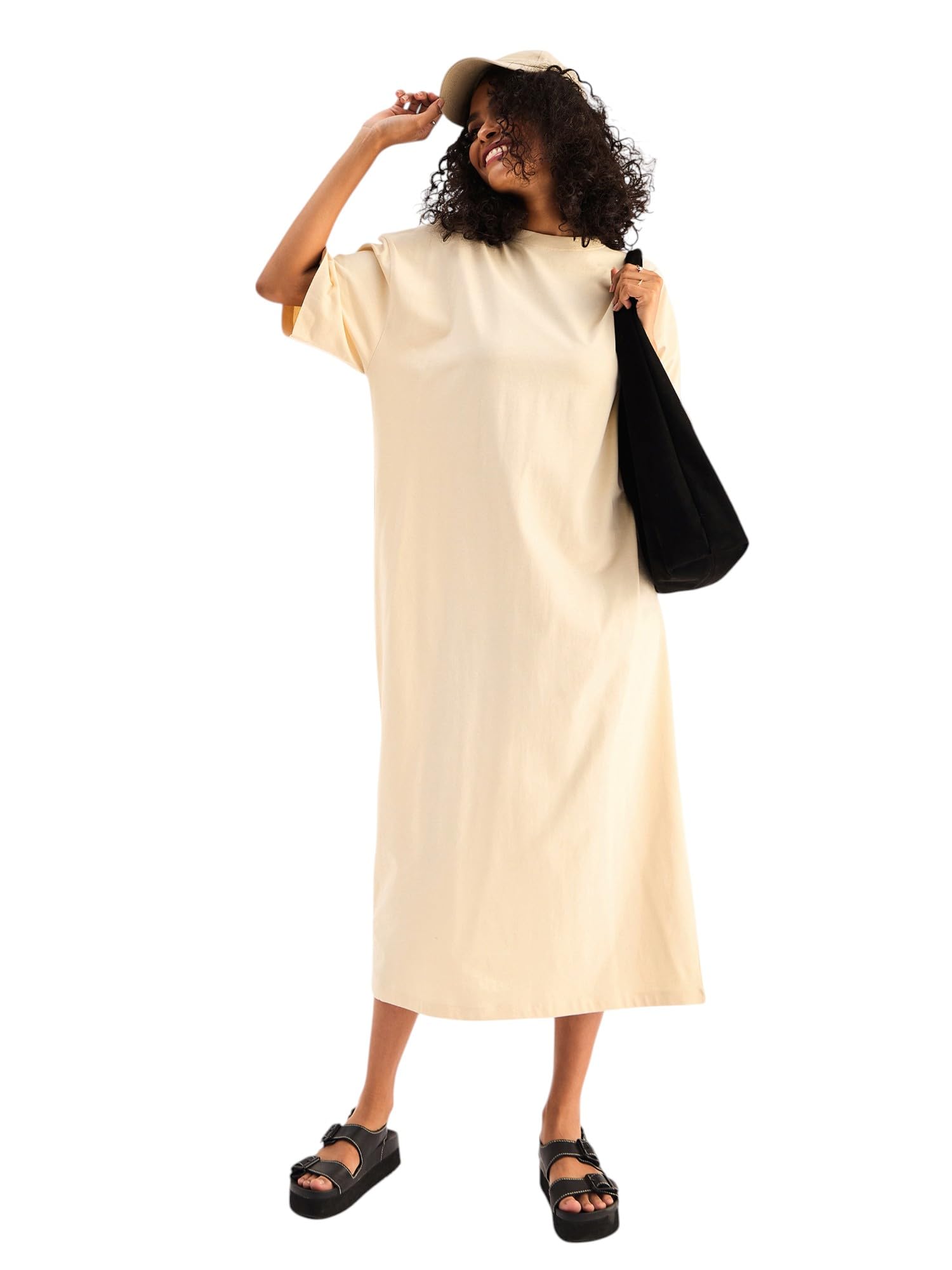 Women Oversized T-Shirt Dress-image-42