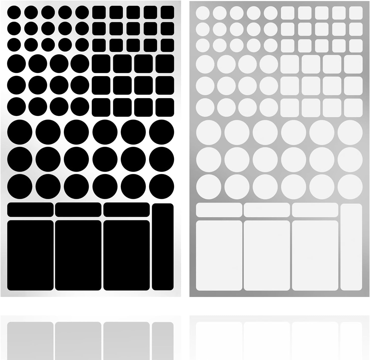 LED Light Blocking Stickers,Light Blackout Stickers,2 Sheets Cover White and Black,Blackout Stickers for Electronic, LED Covers,Block 100% of LED Lights (Cut-100% Blocking White and Black)