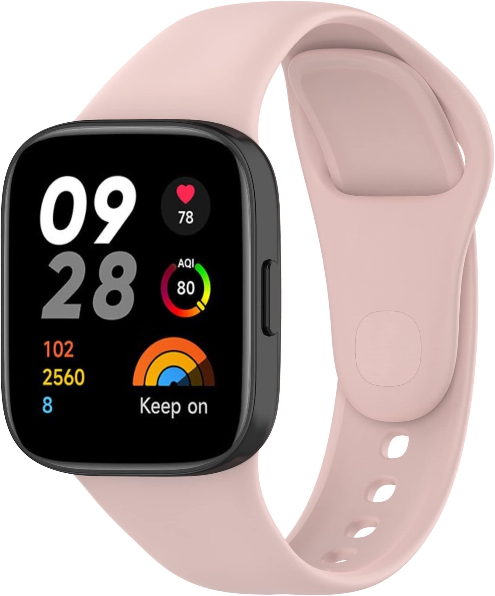 Oumida Sport Strap Compatible with Xiaomi Redmi Watch 3, Soft Silicone Sports Wristband for Men Women, Adjustable Replacement Straps fit Xiaomi Watch (Pink)