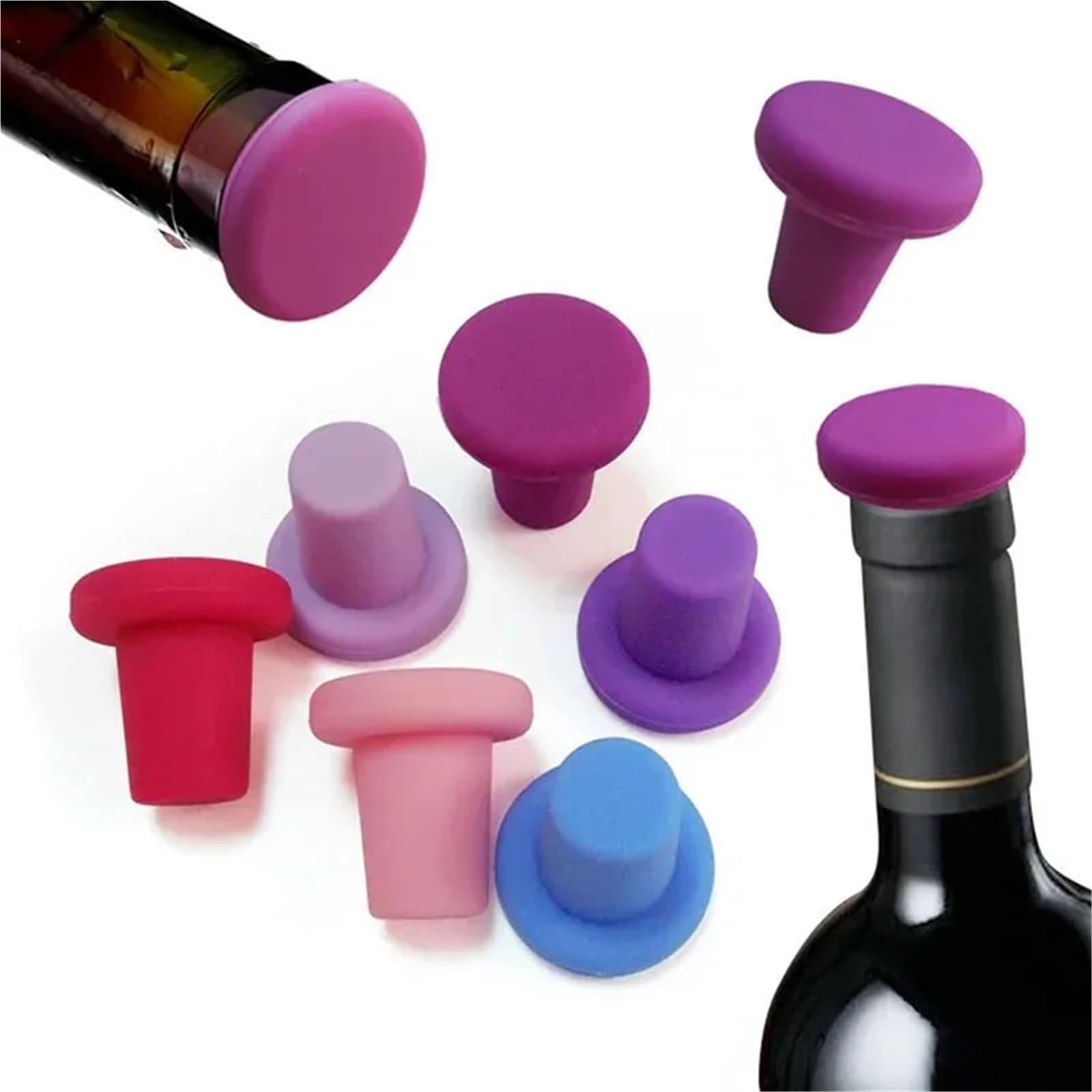 Bouchons de vin 20 pièces bouchons bouchon bouteille en Silicone for la conservation du et Champagne outils Bar à domicile sûrs sains