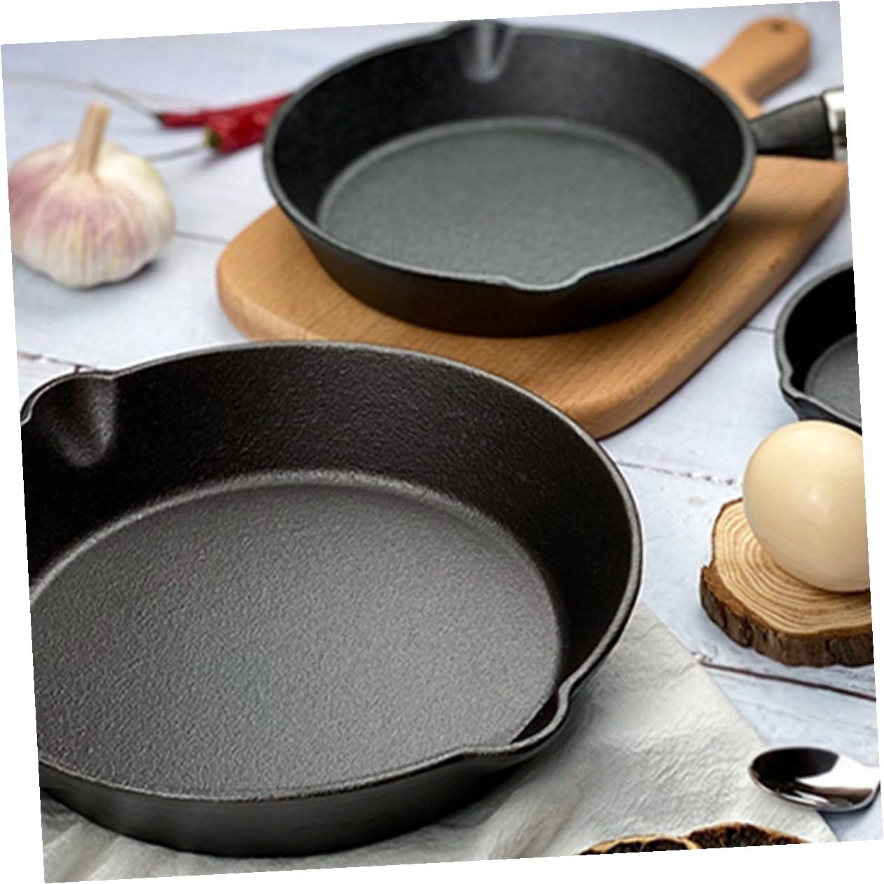 TOYANDONA Kleiner Bratpfanne aus Eisen für Camping und Backpacking, Schwarz