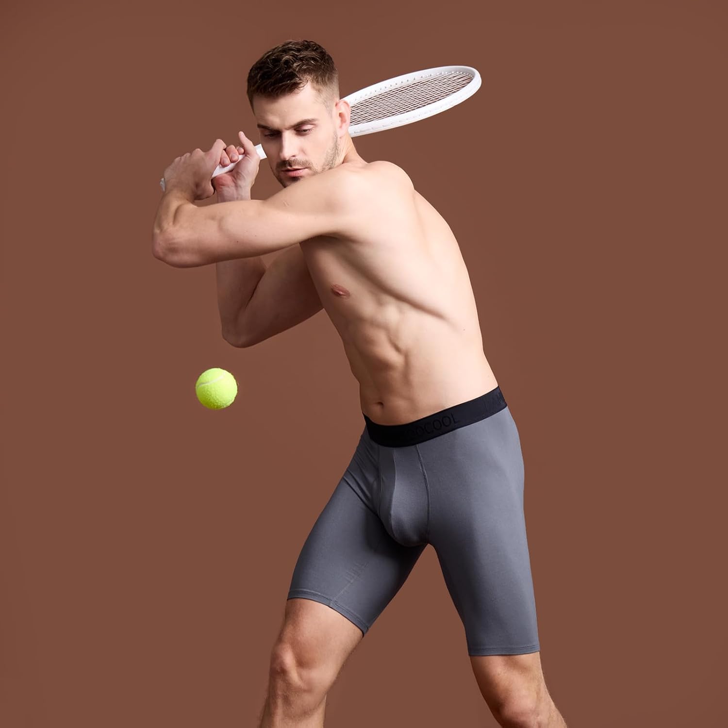 BAMBOO COOL Men's Long Boxer Briefs Performance Long Leg Sports Boxer Brief Underwear MultiPack - Image 3