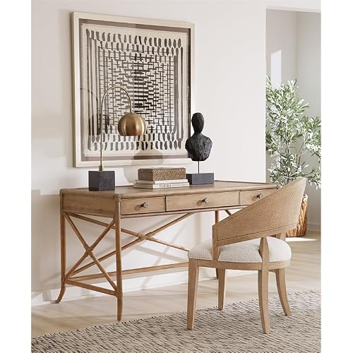 Hooker Furniture Retreat Cane Barrel Back Fabric Upholstered Chair in Beige - Thumbnail 2