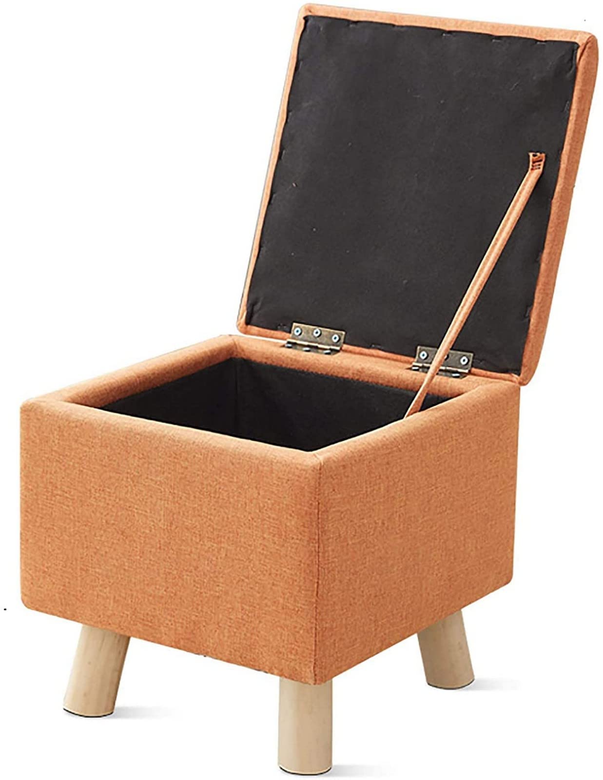 Tabouret en lin orange pliable pour repose-pieds de salon moderne