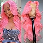 Loyom Pink Lace Front Wig Human Hair 13x4 Pink Wig Body Wave Lace Front Wigs Human Hair Pre Plucked Colored 12A 200 Density HD Lace Frontal Wig Human Hair With Baby Hair 22 Inch