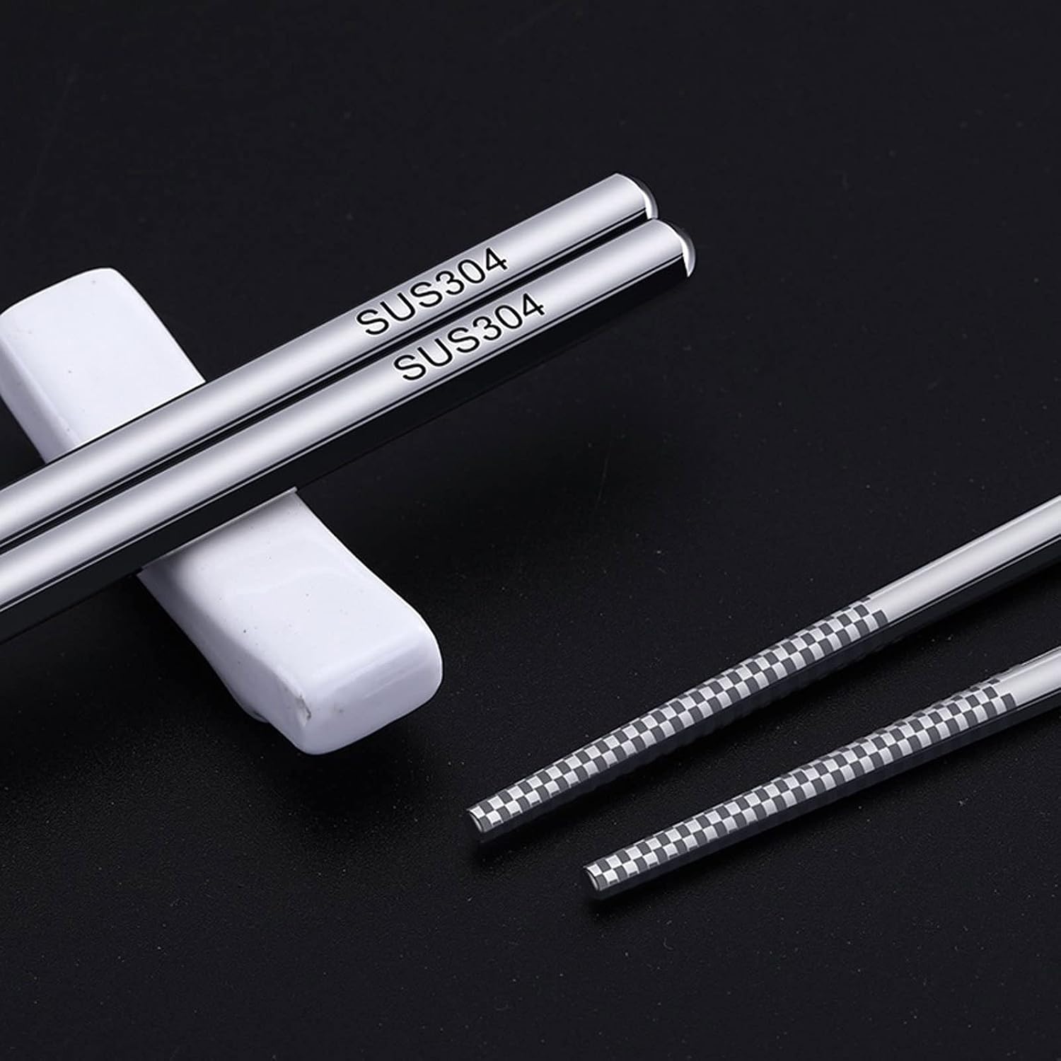 Chopsticks 1 pairs 304 Stainless Steel Chopsticks, Heat-insulated, Anti-scalding, Square , Tableware