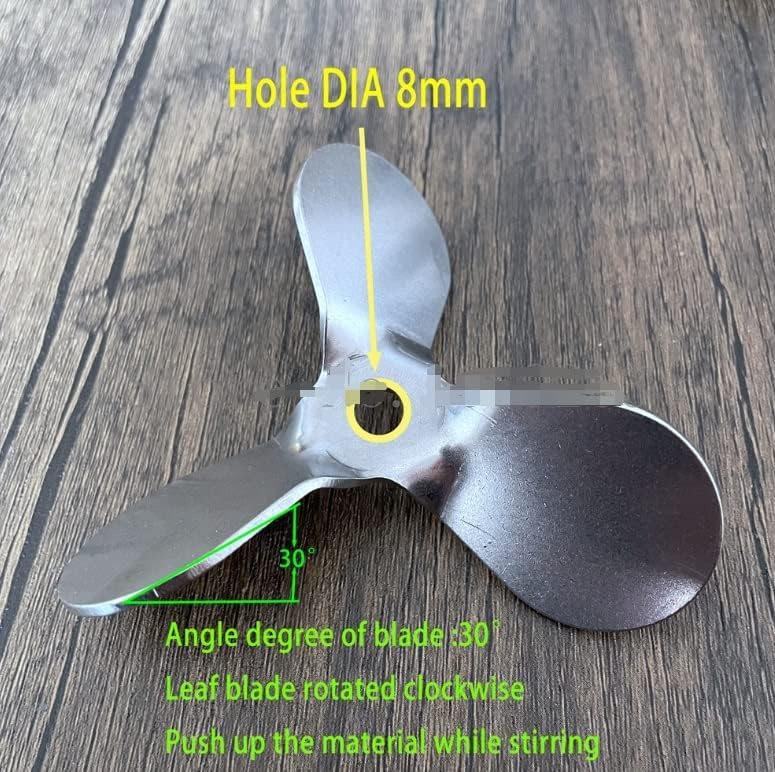 1pc Three Blade Propelle Lab Rotating With Agitating Stirring Rod Stainless Steel DIA40mm To 120mm,Angle Degree Of Blade: 30° (Capacity : 100mm blade with rod)