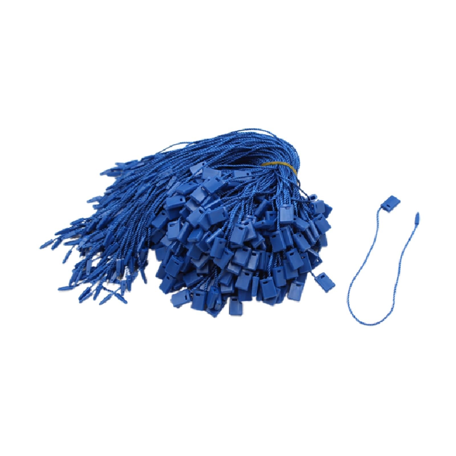 Lot de 1 000 étiquettes de sécurité en plastique pour étiquettes de sécurité - 17 cm - Attaches à boucle pour vêtements, sacs, accessoires (bleu roi)