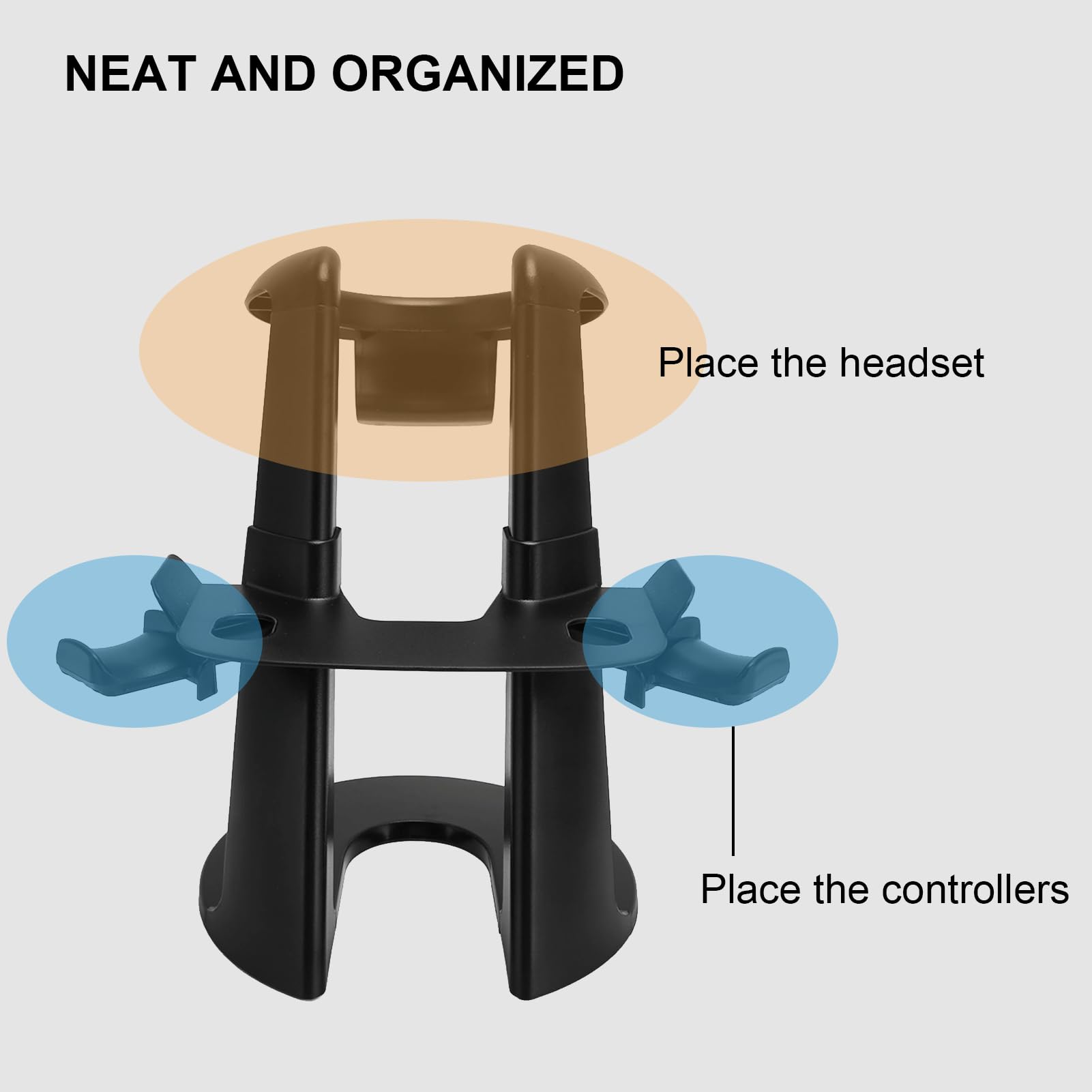 Supporto VR Universale per 1 2 Rift S, Base Rotonda Stabile, Supporto per Display per Visore VR di Facile Installazione, Mantieni la Tua Configurazione VR Ordinata e (BLACK)