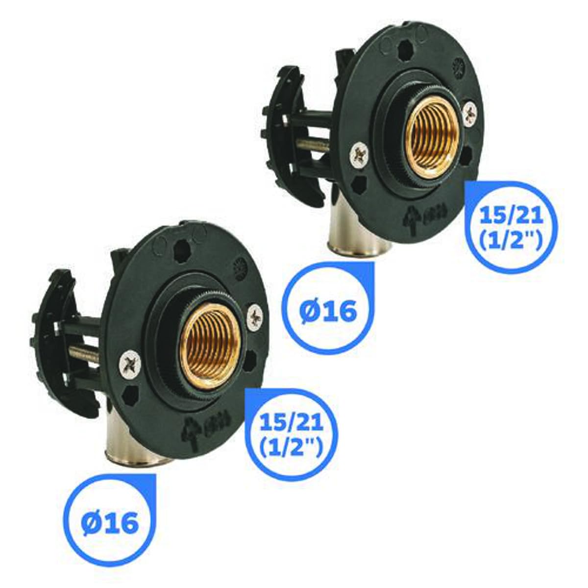 SOMATHERM FOR YOU - Système de fixation de robinetterie Douche ou Bain/Douche pour tube PER de diamètre 16 - Kit complet avec raccords à Sertir F15/21 - Le plus résistant du marché -Fabriqué en France