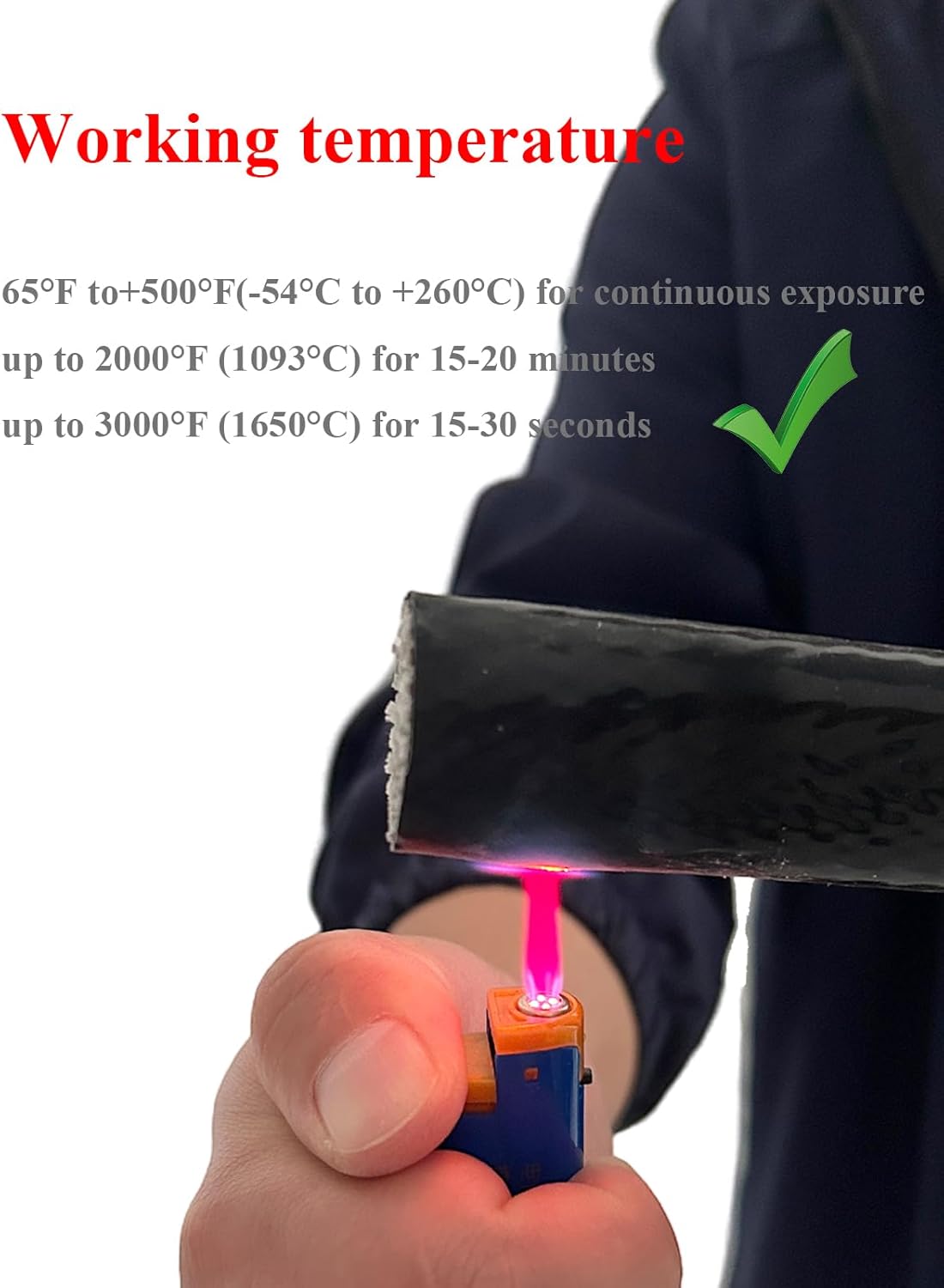 YAMAKATO 1" 5/8" ID Heat Shielded Fire Thermo Armor Fire Sleeve Silicone Coated Fiberglass Heat Protection for Automotive Hose Lines & Electrical Wiring (Black, 5FT