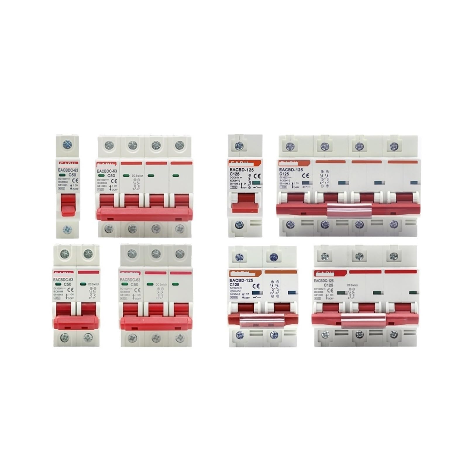 Disjoncteur Solaire DC 1000V Interrupteur Protection Surcharge Photovoltaïque 4P 16A