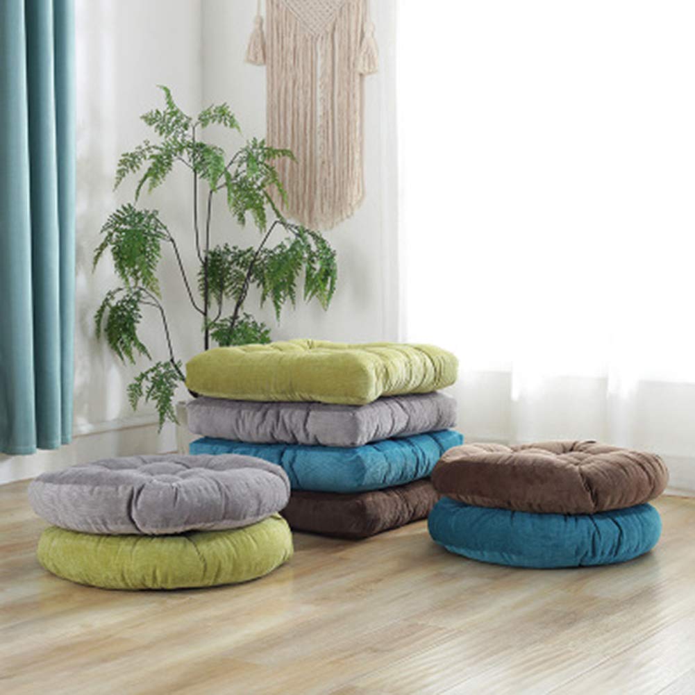 Cuscino rotondo in velluto a coste per sedia, cuscino futon e tappetino da yoga, 55 x 55 cm (rosso anguria), comodo decorazione per la casa per relax e meditazione