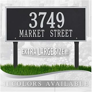 Extra Large Whitehall™ Personalized Cast Metal Address plaque - The Hartford Estate Lawn Plaque. Made in the USA. BEWARE OF IMPORT IMITATIONS. Display your address and street name. Ground Mounted Sign