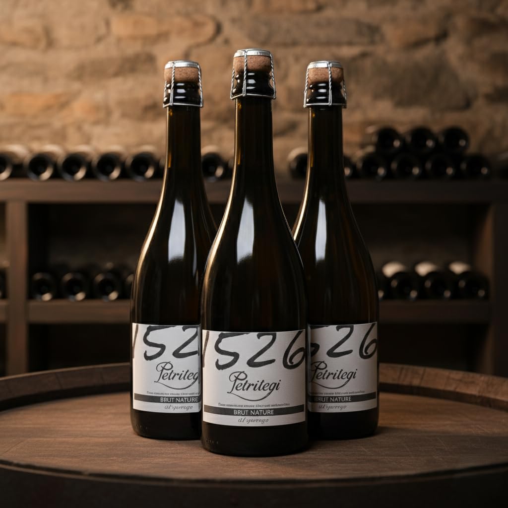 Sidra Natural Espumosa Petritegi Aparduna Brut Nature – Elaborada con Manzanas Autóctonas del País Vasco según el Método Tradicional de Segunda Fermentación en Botella 7% vol. (Pack 3)