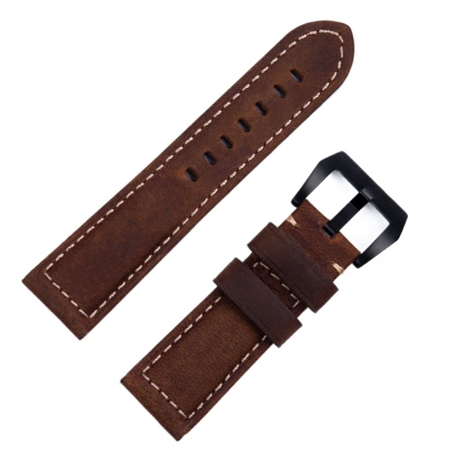 Accessori per cinturini fatti a mano Cinturino vintage retrò in vera pelle Crazy Horse da 24 mm per cinturino Panerai con fibbia ad ardiglione