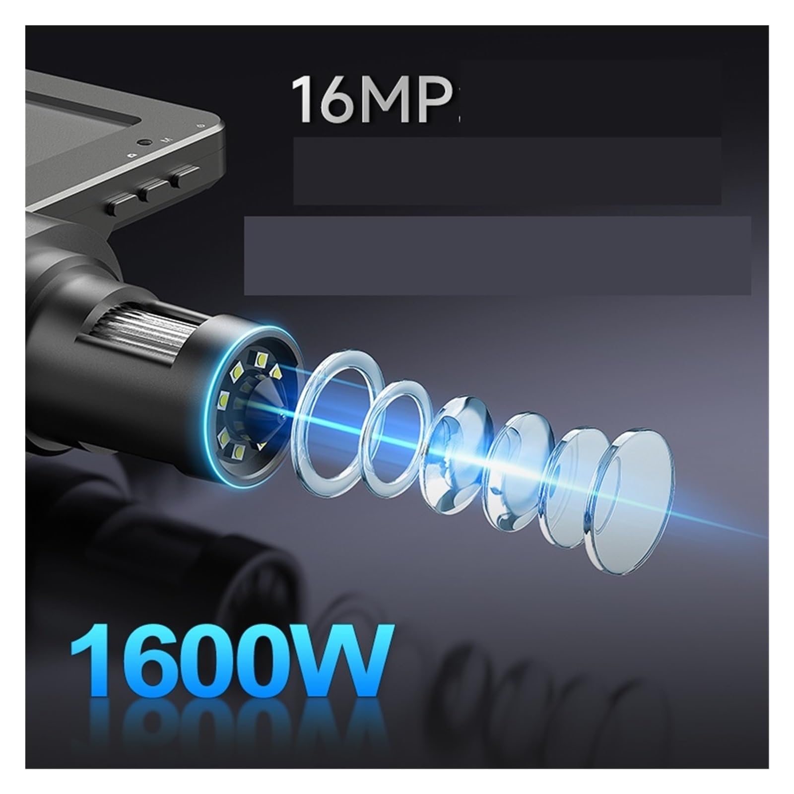 Mikroskop cyfrowy, Mikroskop 16 MP 7 Cali 8 LED 1080 P HD Cyfrowy Ekran LCD | 5M, 10M, 8M, Elektroniczny, Automatyczny, 1200x, Przemysłowy, Lupa