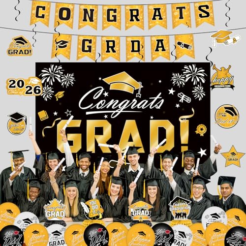 50% Off Gold 2026 Graduation Decorations Set - Image 6