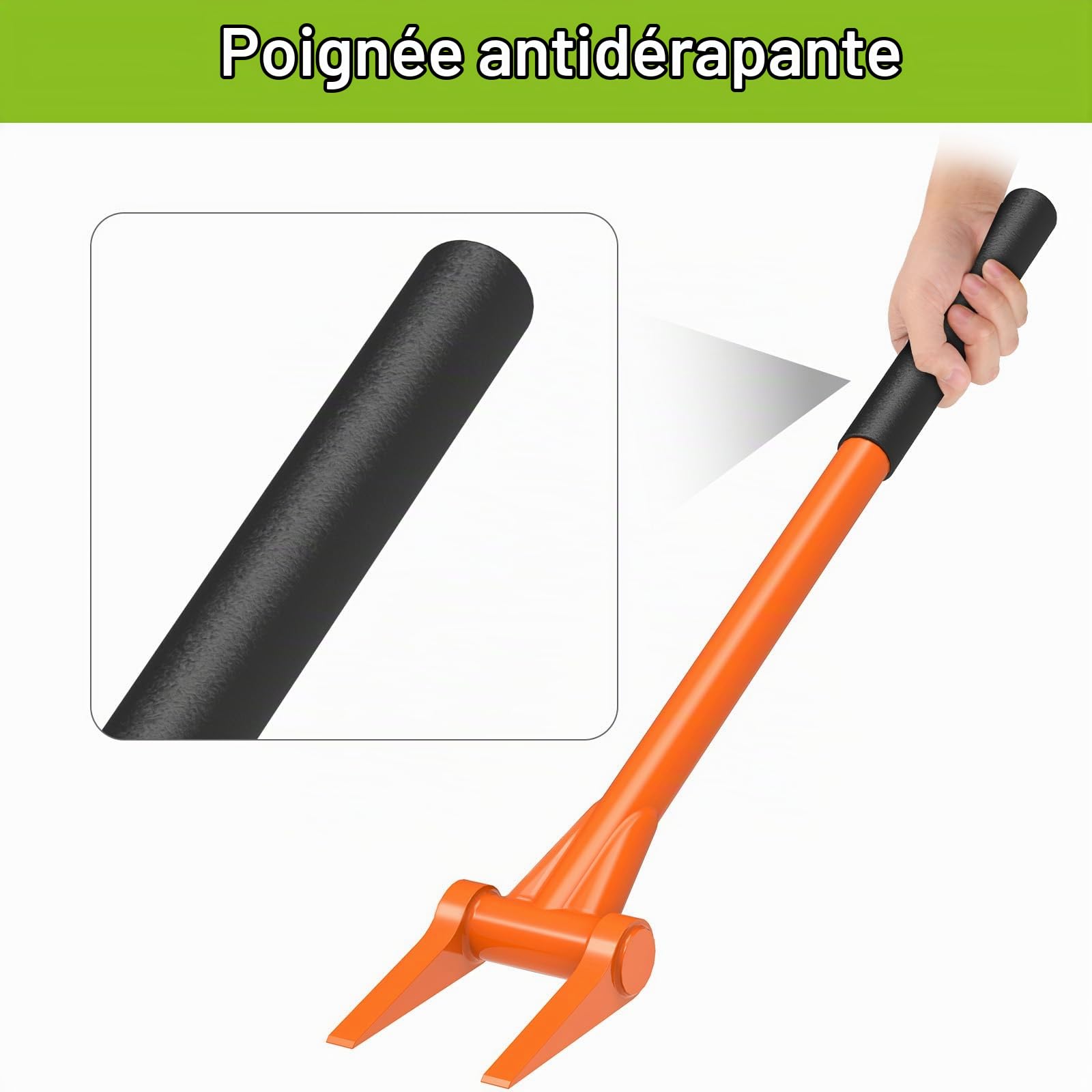 Insaga Barre de démolition – Outil de démolition en acier de 2 mm avec poignée droite pour le retrait des planchers en bois et des cloisons sèches – Outil de démontage de planches de démonstration