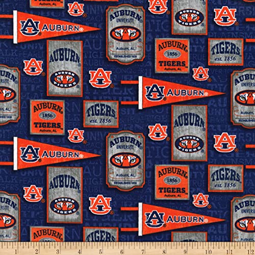Sykel Enterprises NCAA Auburn Tigers Vintage Pennant Cotton Fabric, Multi Yard