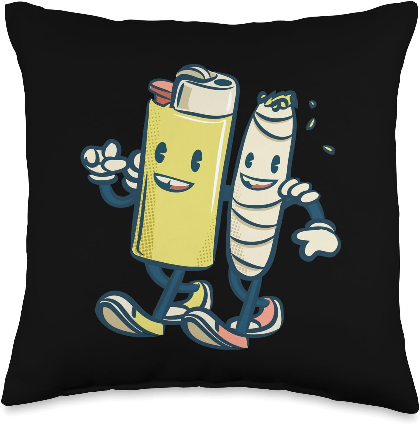 Lighter Joint Friends 420 Smoking Weed Cannabis Marijuana Throw Pillow