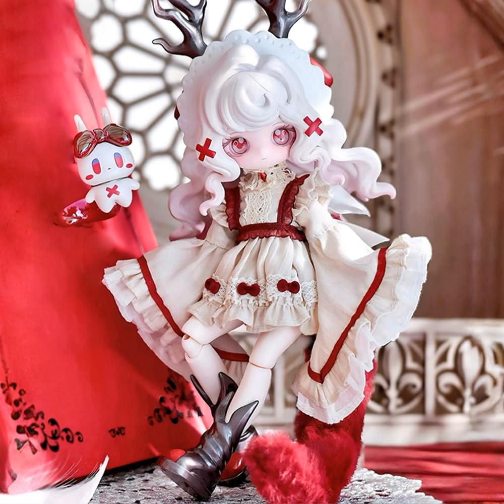 niannyyhouse 1/12 BJD Blind Box Figuren, Kugelgelenk-Puppe mit Kleidung, Elf Valley Story Serie, Sammelfigur als Geschenk (6-tlg)