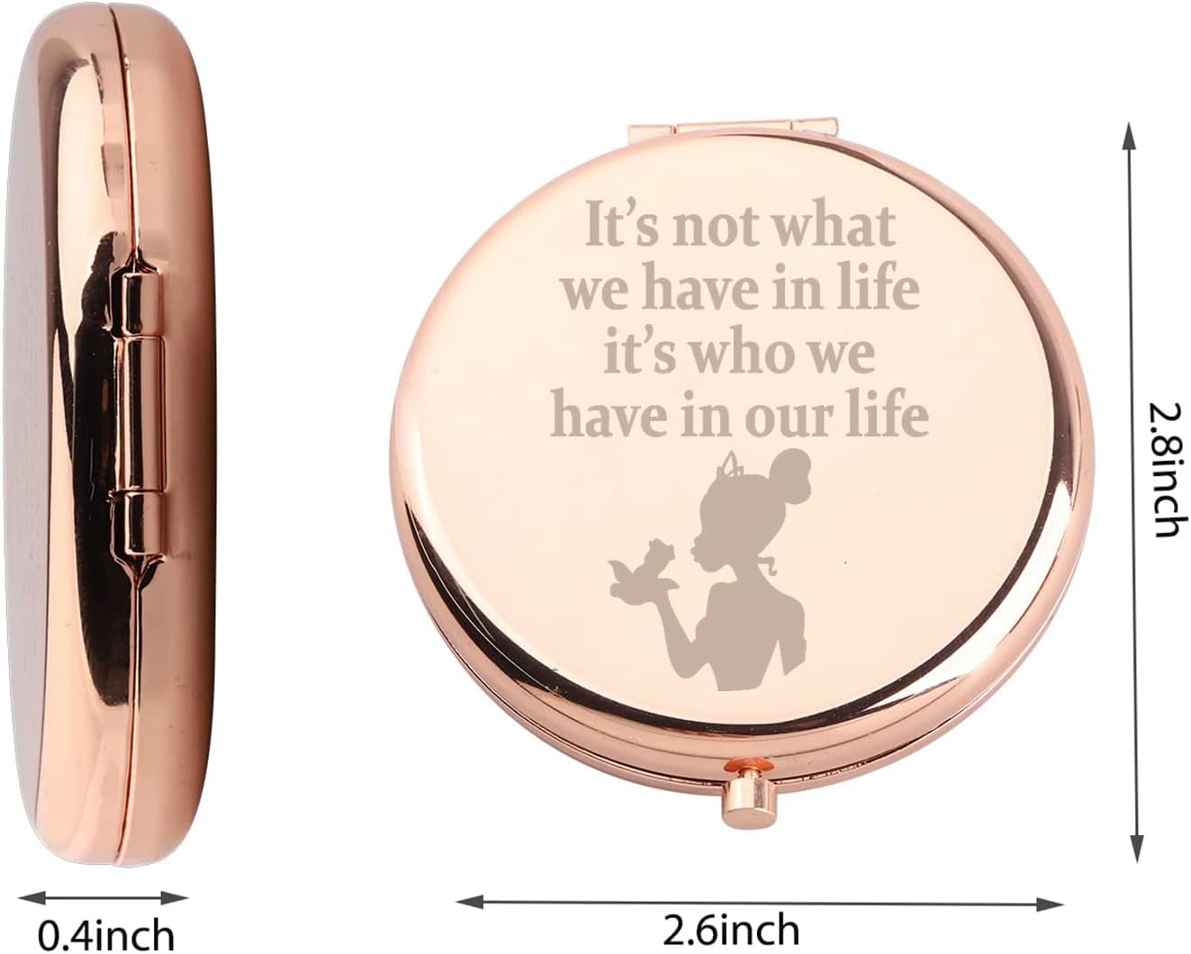 WUSUANED Princess Frog Makeup Mirror It’s Not What We Have in Life It’s Who We Have in Our Life Jewelry Princess Frog Inspired Gift