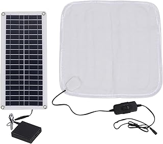 Solar Panel Pet Heating Pad - 12V 100W Adjustable Warming Cat Dog Mat | Electric Blanket With Battery | Waterproof Thermal Pet Bed for Winter