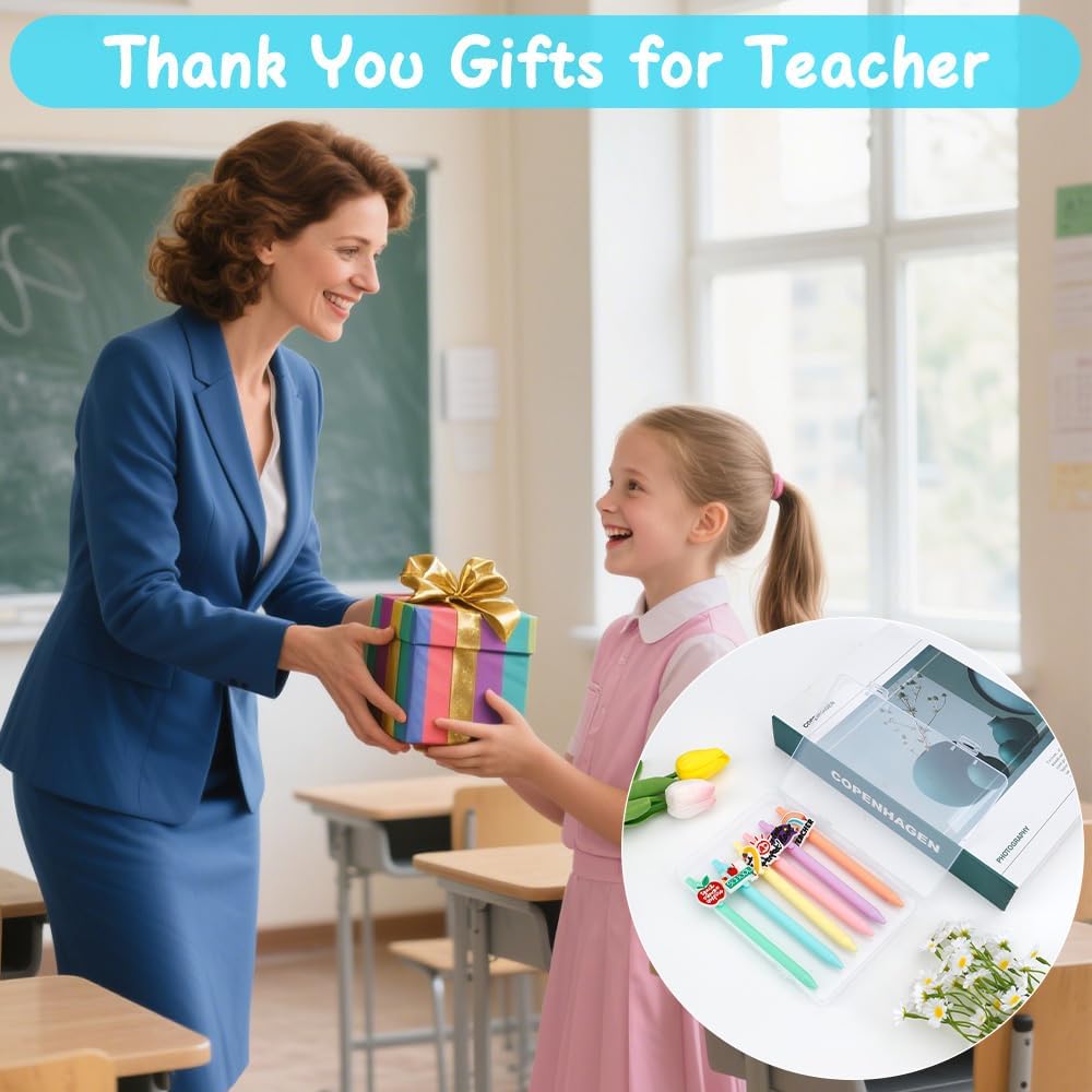 6PCS Back to School Pens,Teacher Valentine Gift,Back to School Gifts for Students Teacher,Easter Classroom Gifts,Cute Pen,Colorful Cartoon Funny Pen,Black Ink Writing Ballpoint with Patch - Image 8