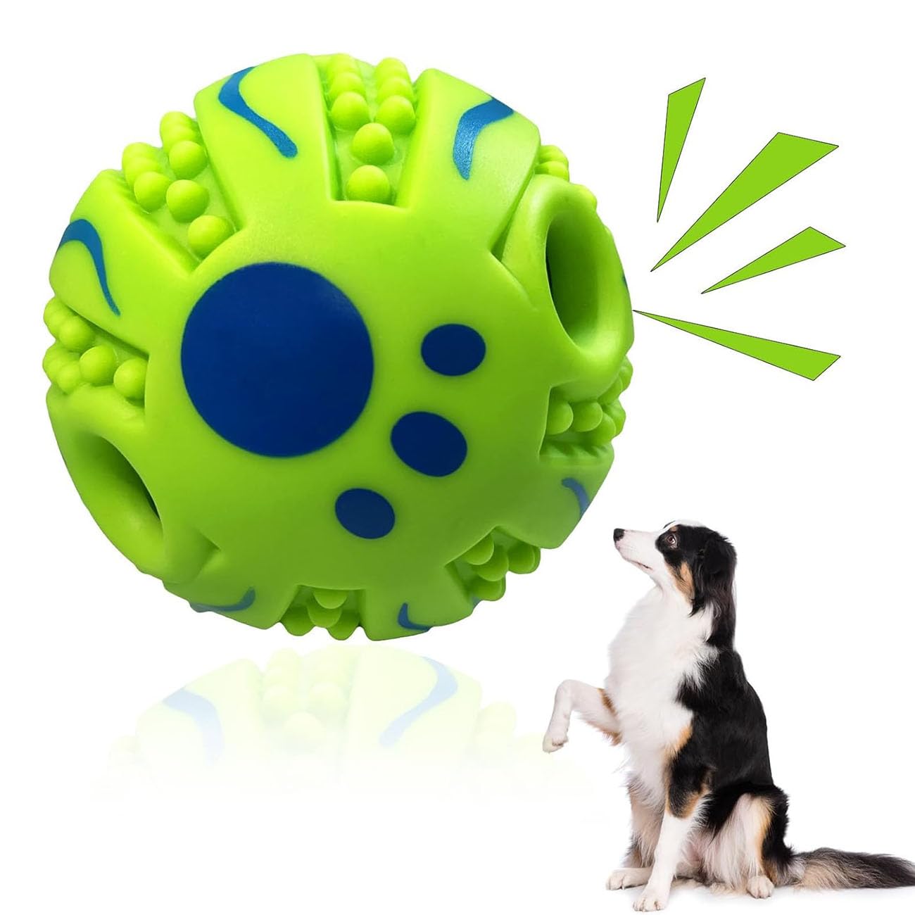 Interactive Dog Toy Ball, Interactive Giggle Ball for Dog, 10cm Pet Chew Toy Ball, Non-Toxic and Durable Hard PVC Material Safe Ball, Interactive Training Ball for Medium Large Dog