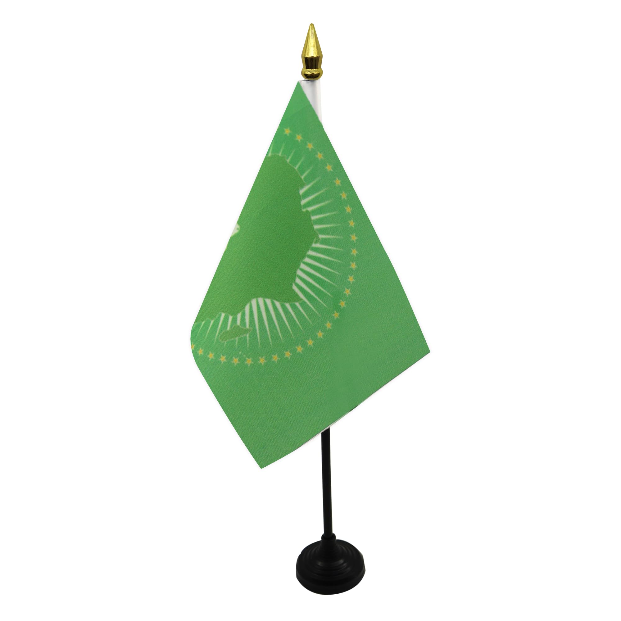 AZ FLAG, African Union Table Flag 4'' x 6'', UA Mini Desk Flag 100% Polyester 15 x 10 cm, Office Mini Banner with 10'' Pole