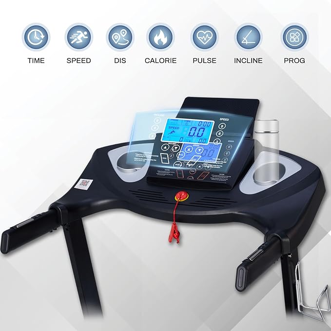 Caminadora Eléctrica Plegable con Inclinación 15 Niveles 3 HP 300 lbs Negro miniatura 3