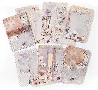 Lace Scrapbook Paper, Obujopal 10 Sheets Vintage Junk Journal Paper Supplies for Card Making Collage Retro Journal Background Notepad Writing Diy Craft Decoration, 10 Patterns, 4.9x6.9 inch (WWMY02)