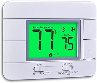 Upgraded Non Programmable Thermostats for Home 1 Heat&sol;1 Cool Single Stage System&comma; with Temperature & Humidity Monitor and Large Green LCD