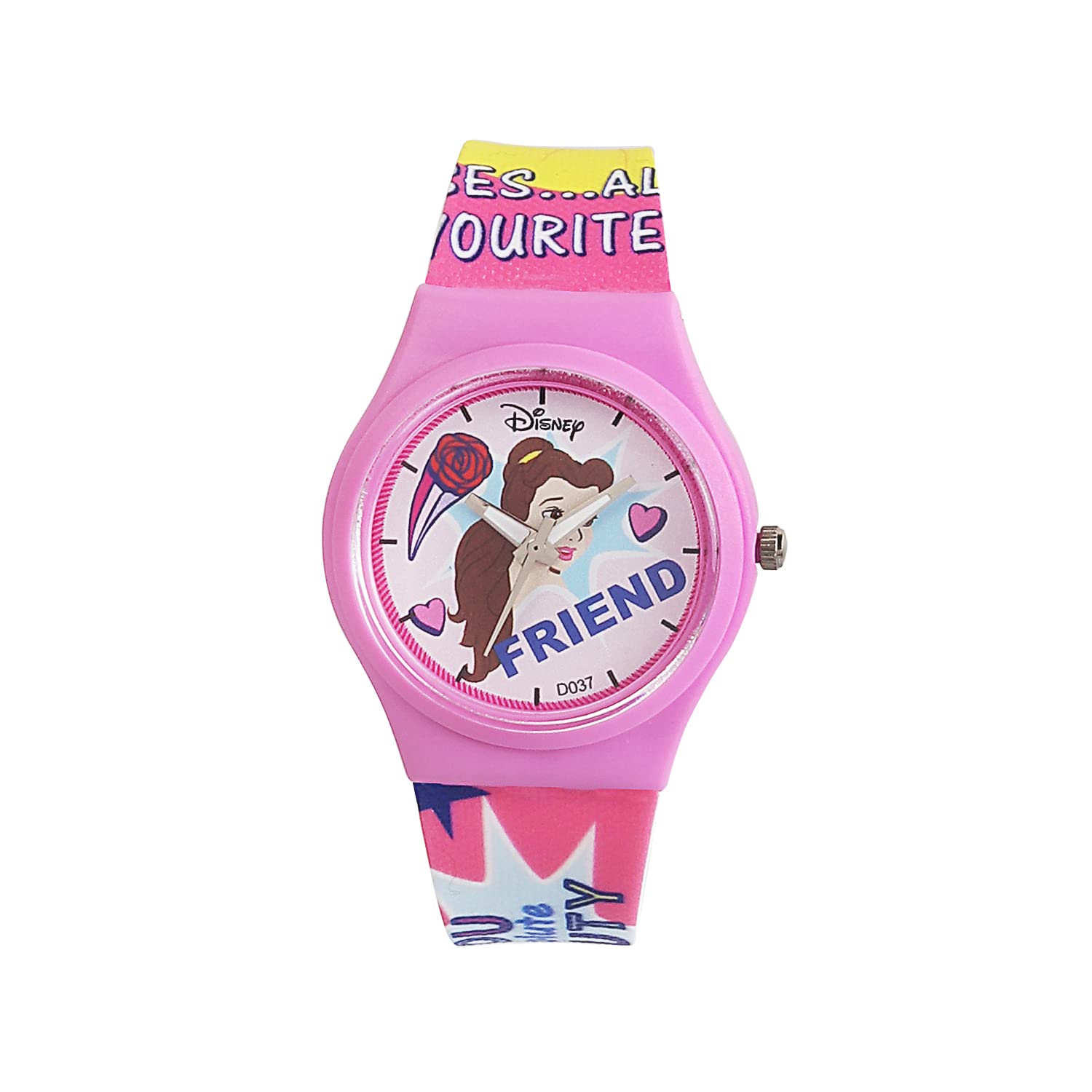 Disney Princess Wrist Watch Princess Friend Pink Cute Round Analogue Wrist Watch Multicolor Kids Birthday Gift for Girl Age 3 to 12 Years (B09NQ7Z96J) Amazon Price History, Amazon Price Tracker