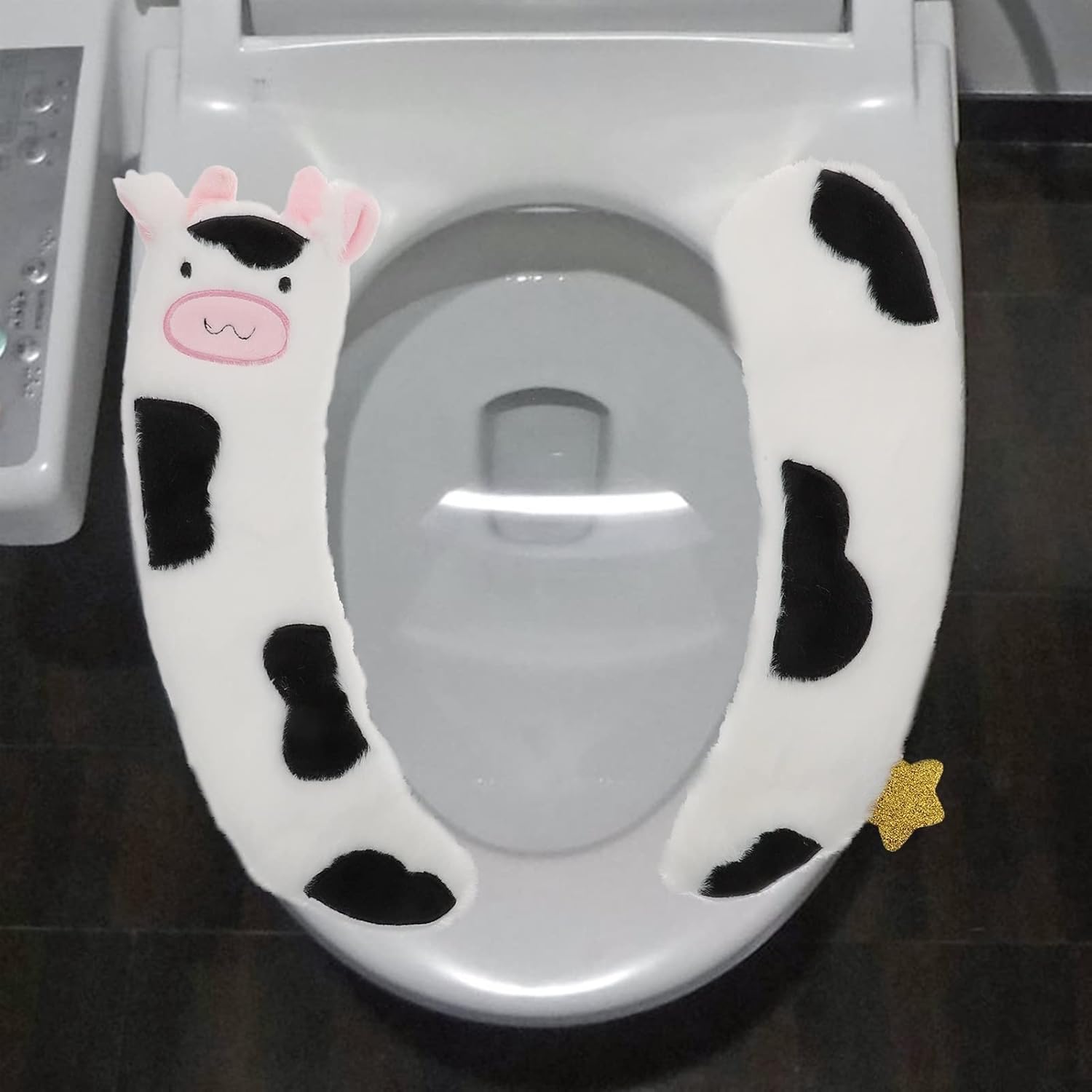 1 Pair of Warm Toilet Seat Pads Washable Toilet Seat Covers Reusable Toilet Mats