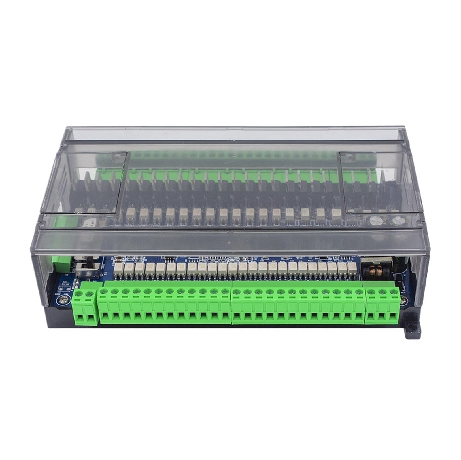 PWANUIGTE 1pcs FX3U-48MT RS485 Compatiable FX1N 2N 24 Input Transistor Output 6 Analog 2 PLC Controller(3U-48MT)