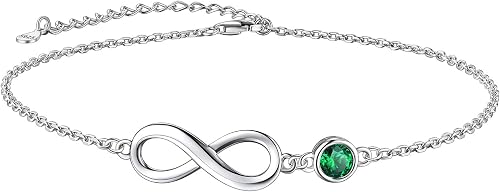 Suplight Tobillera Pulsera Infinito Pulsera Infinito Mujer Plata Tobillera de Pi