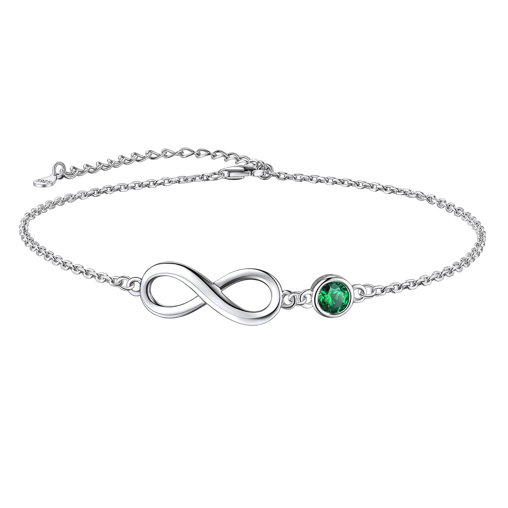 Tobillera de plata 925 para verano y playa amuleto infinito 7